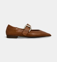 Ballerines plates pointues en cuir crispé Billi Bi