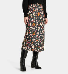 Jupe Doris Fio droite et longue à motif fleuri Galeries Lafayette
