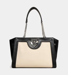 Sac cabas Grace enduit lisse et toile canvas Love Moschino