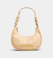 Sac à main demi lune signature détails nœuds enduit lisse Love Moschino