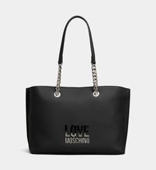 Sac cabas Prism signature enduit lisse Love Moschino