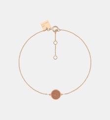 Bracelet-Mini disque en or rose et pierre de sable dorée Ginette Ny
