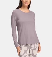 T-shirt de pyjama à manches longues droit col rond Hanro