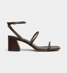 Sandales Vera à talon cuir Galeries Lafayette