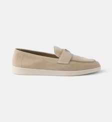 Mocassins en veau velours signature Prada