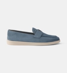 Mocassins en veau velours signature Prada