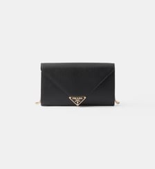 Sac pochette en cuir signature Prada