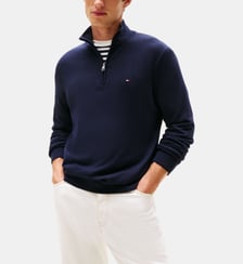 Pull droit en coton col camionneur Tommy Hilfiger