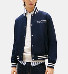 Blouson court droit coton drapeau signature Tommy Hilfiger