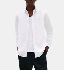 Chemise droite en coton micro motif fantaisie Tommy Hilfiger