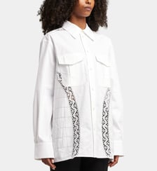Chemise droite Signature et broderies coton Marine Serre