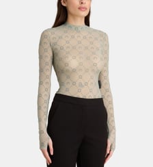 Top seconde peau monogrammé en mesh Marine Serre