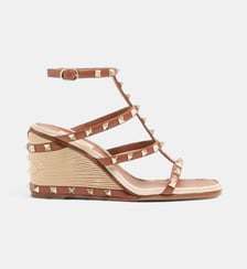 Sandales compensées Rockstud en cuir Valentino Garavani
