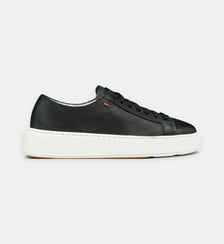Baskets basses plateforme en cuir signature Santoni