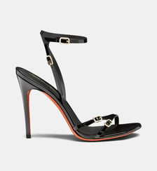 Sandales à talons en cuir verni Santoni