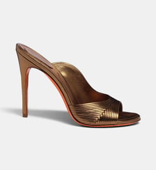 Sandales à talons en cuir lamé Santoni
