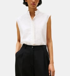 Chemise sans manches coton seersucker à rayures Tommy Hilfiger