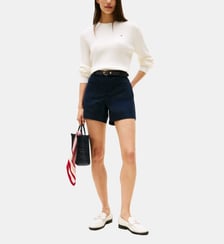 Pull droit maille câble en coton Tommy Hilfiger