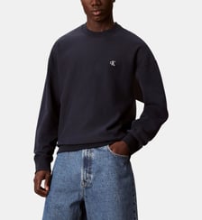 Sweat droit signature en coton mélangé Calvin Klein