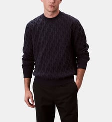 Pull droit maille tricotée monogramme Calvin Klein
