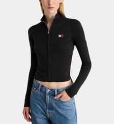 Pull crop slim en coton Tommy Hilfiger