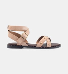 Sandales plates Helana cuir velours Cosmoparis