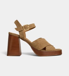 Sandales à talons Priska cuir velours Cosmoparis