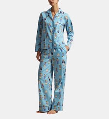 Pyjama long Madison en coton à rayures et motifs ours en allover Polo Ralph Lauren