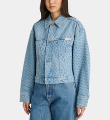Veste en jean cintrée courte en coton monogramme Calvin Klein