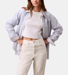 T-shirt court droit coton stretch signature Calvin Klein