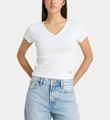 T-shirt slim col V coton  Calvin Klein