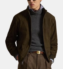 Blouson en cuir suédé zippé Polo Ralph Lauren