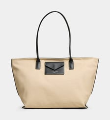 Sac cabas toile coton et détails cuir  Lancaster
