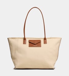 Sac cabas toile coton et détails cuir  Lancaster