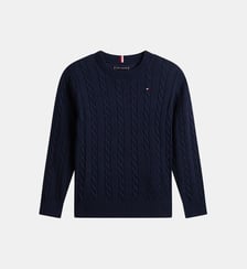 Pull signature torsadé en coton Tommy Hilfiger