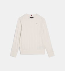 Pull signature torsadé en coton Tommy Hilfiger