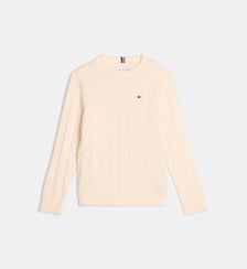 Pull signature torsadé en coton Tommy Hilfiger