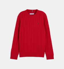 Pull signature torsadé en coton Tommy Hilfiger