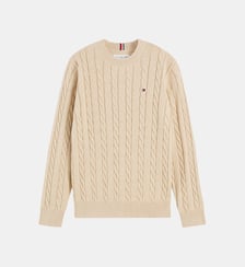 Pull signature torsadé en coton Tommy Hilfiger