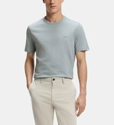 T-shirt droit signature en coton flammé BOSS