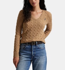 Pull Kimberley maille torsadée laine et cachemire  Polo Ralph Lauren