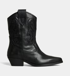 Boots western Aya en cuir Galeries Lafayette