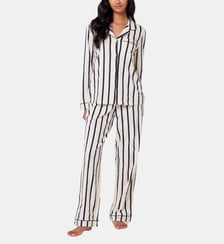 Pyjama long en coton bio à rayures Chelsea Peers