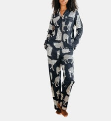 Pyjama long en coton bio à motif Chelsea Peers