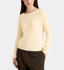 Pull crop kiwi en maille à nœud au dos Garance Paris