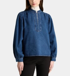 Tunique droite en coton denim Garance Paris