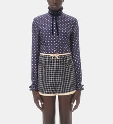 Chemise droite à pois en sergé de soie Valentino Garavani