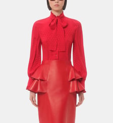 Chemise fluide à motif ton sur ton en soie Valentino Garavani