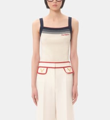 Top droit sans manches en laine Valentino Garavani