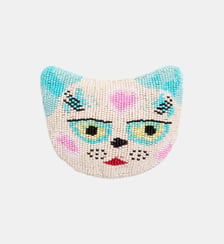 Broche Le chat de la maison en tissu jacquard avec broderie Valentino Garavani
